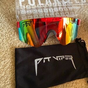Pit Viper Multicolor Rainbow Mirrored Shield Sunglasses